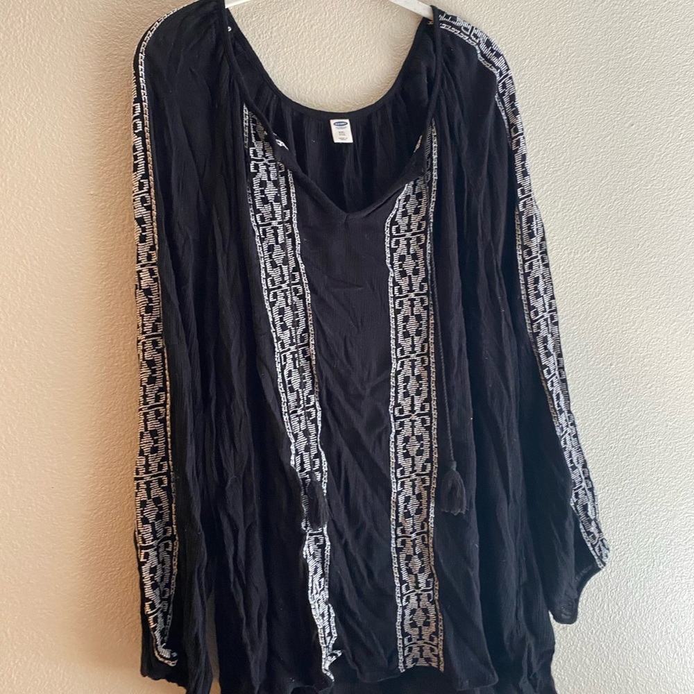 Old Navy Embroidered Top with Tassels